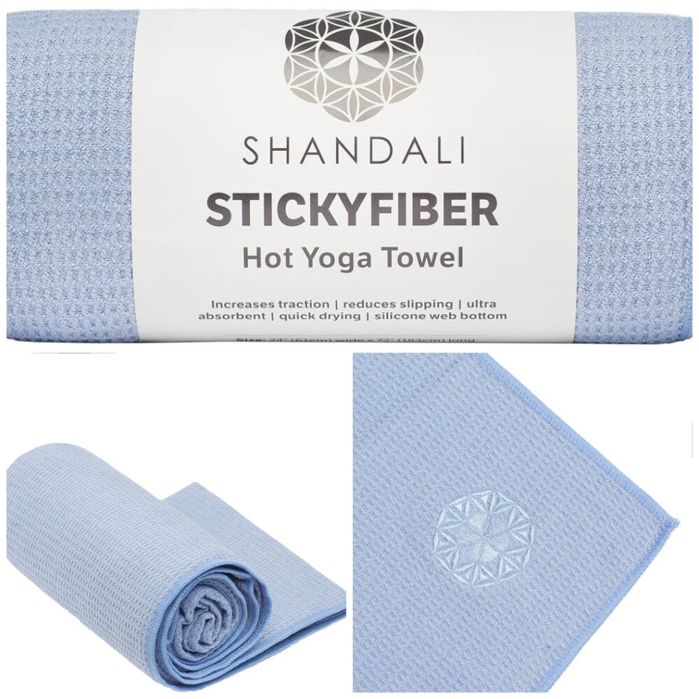 Shandali Hot Yoga Towel - Mat-Sized 24" x 72" Super Absorbent, Anti-Slip